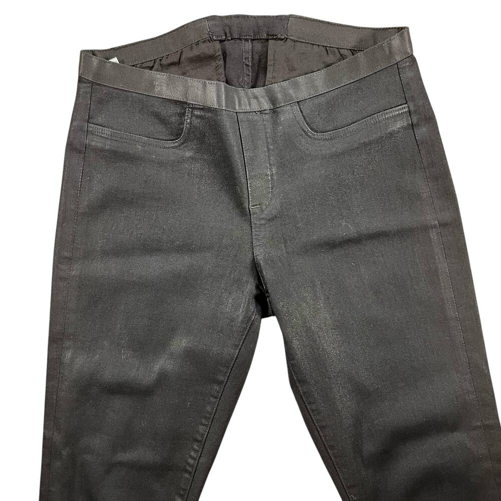 Helmut Lang Black Coated Skinny Pants Women’s 28 Leather Look Stretch $425
